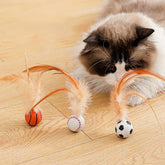 Interactive Feather Ball Toy Set for Cats